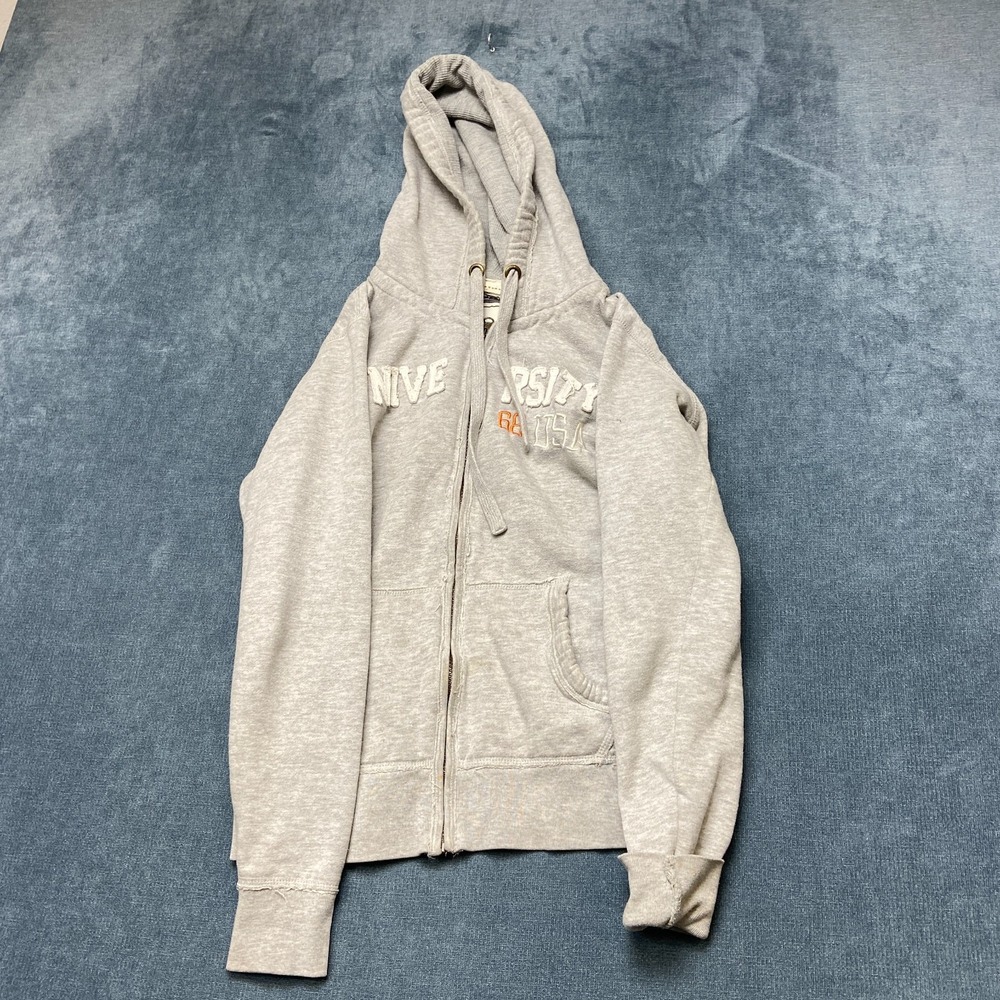 Free Spirit Hoodie Mens Medium Gray Cotton Fleece Lined Full Zip Winter Warm